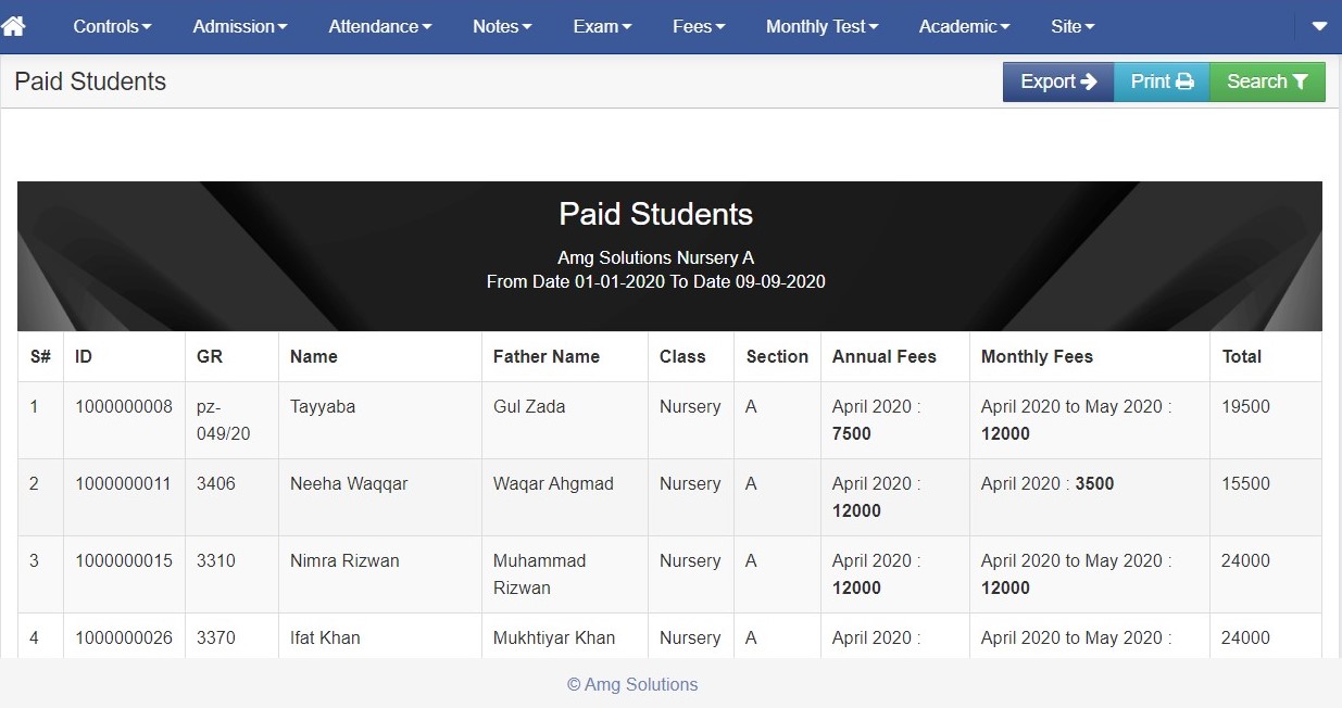 Paid Students